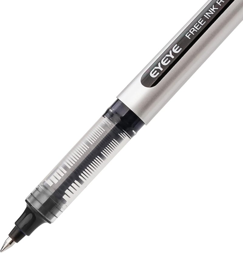 EYEYE Rollerball Pens 0.5mm Black 50 Pack, Extra Fine Point Quick Dry Liquid Ink Roller Ball Pens Fine Point Smooth Writing Pen for Journaling, Note Taking, Office, School Supplies - Image 5